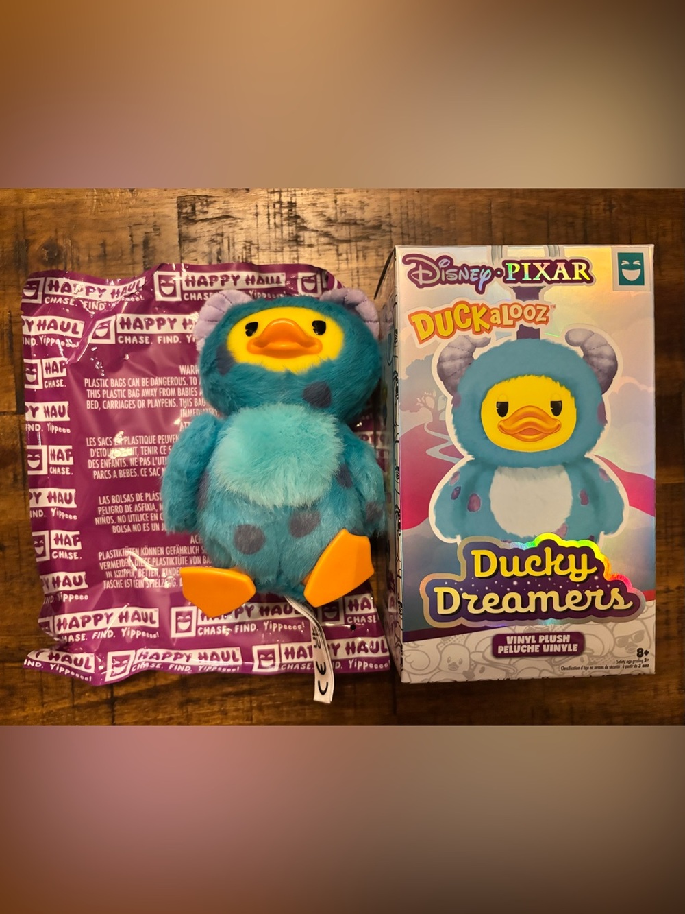 New Disney Duckalooz Ducky Dreamers Sully Monster Vinyl Plush Keychain Bag Clip